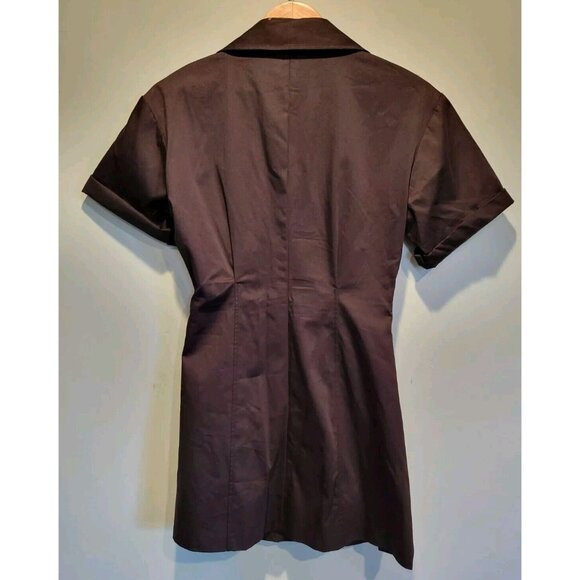 New Zara Black Short Sleeve Pleated Wrap Dress XS Dark Academia  Fairygrunge - Picture 5 of 9